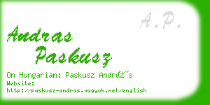 andras paskusz business card